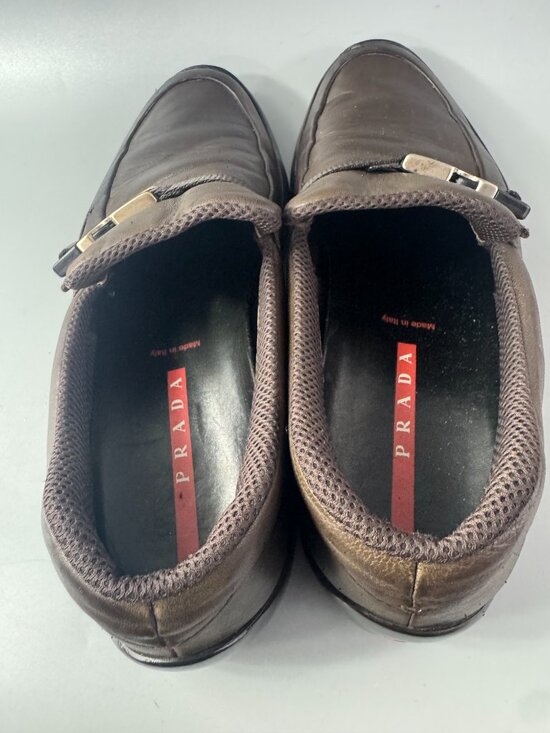 Authentic Prada Chocolate Brown Leather Classic Loafers main image 5